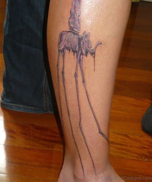 Adorable Elephant Tattoo On Leg