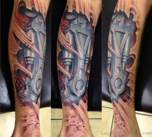 Amazing Biomechanical Tattoo Design