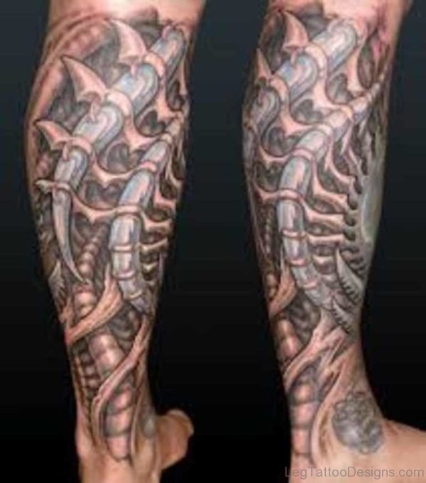 Amazing Biomechanical Tattoo Design Image