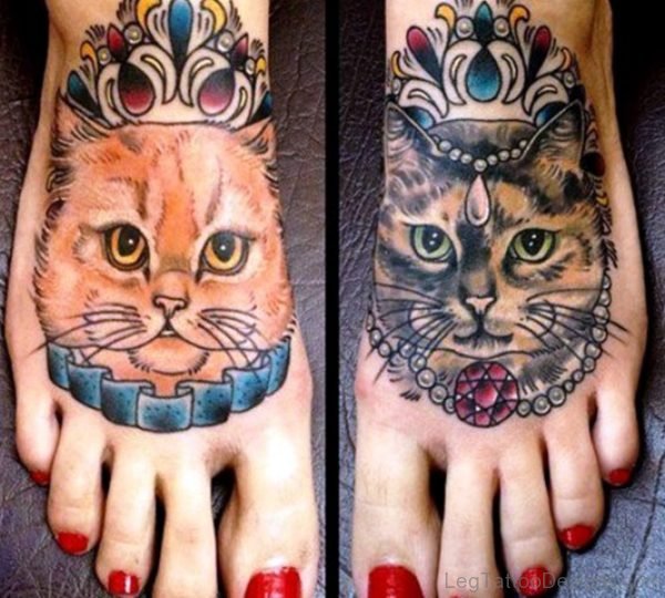 Amazing Cat Tattoos On Feet
