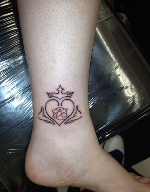Amazing Heart Tattoo On Ankle