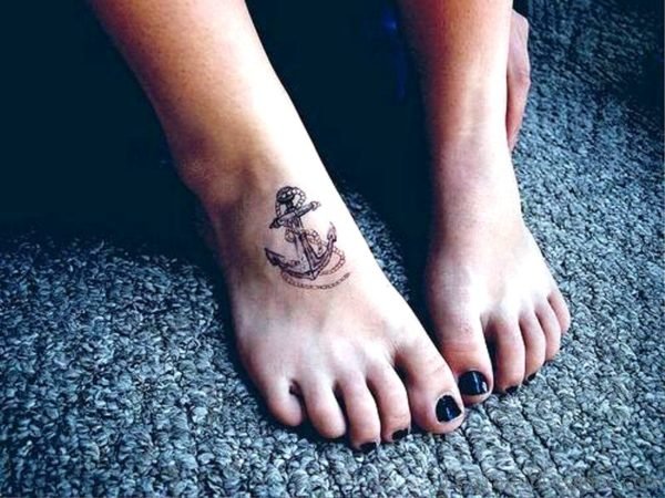 Anchor Tattoo On Foot Image