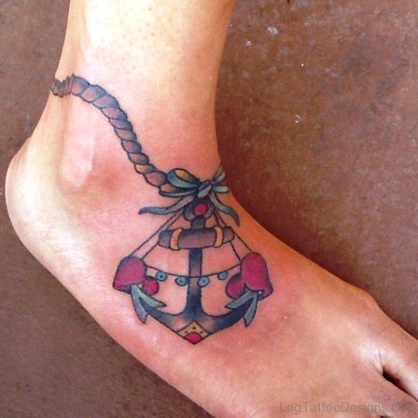 Anchor With Bow On Foot
