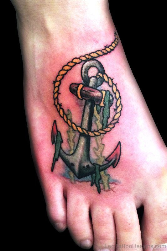 Anchor With Rope On Foot