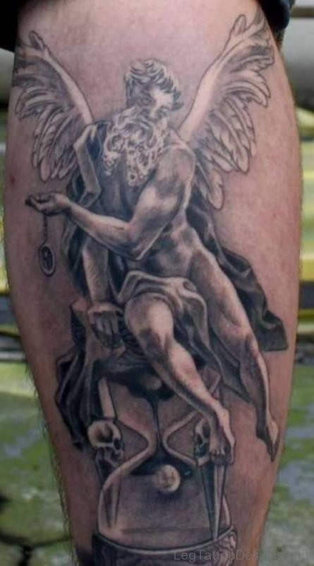 Angel Leg Tattoo Design