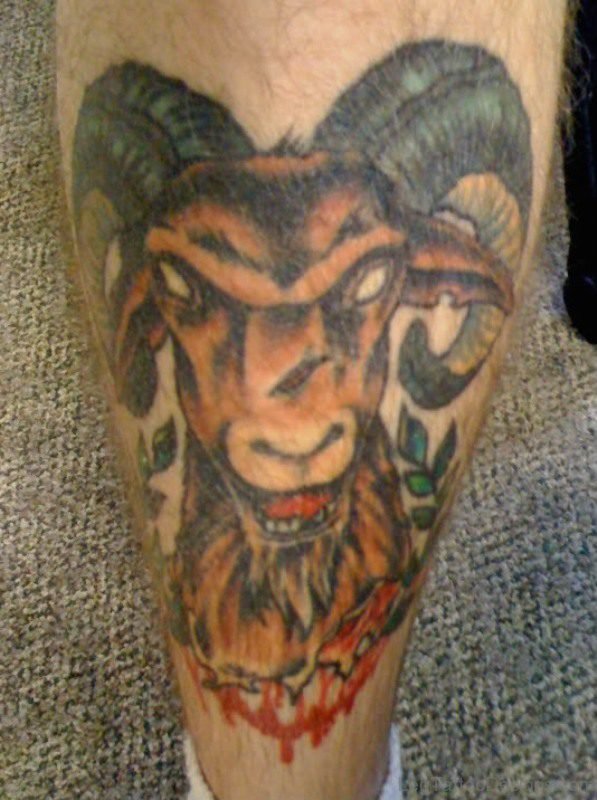 Aries Goat Leg Tattoo