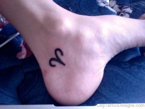 Aries Symbol Tattoo On Ankle