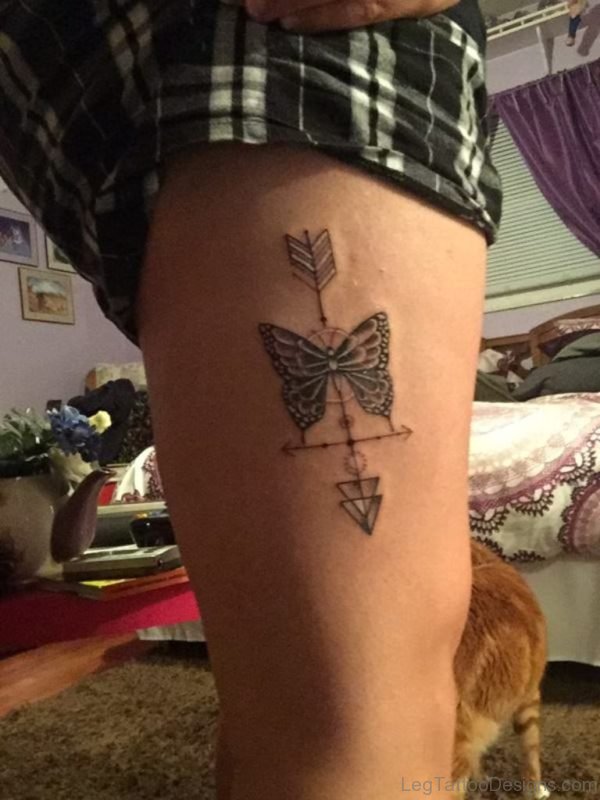 Arrow And Butterfly Tattoo