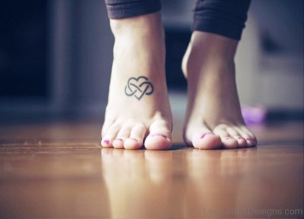 Attractive Heart Tattoo On Foot