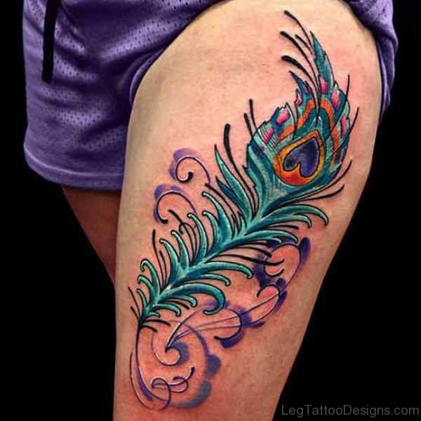Attractive Peacock Feather Tattoo