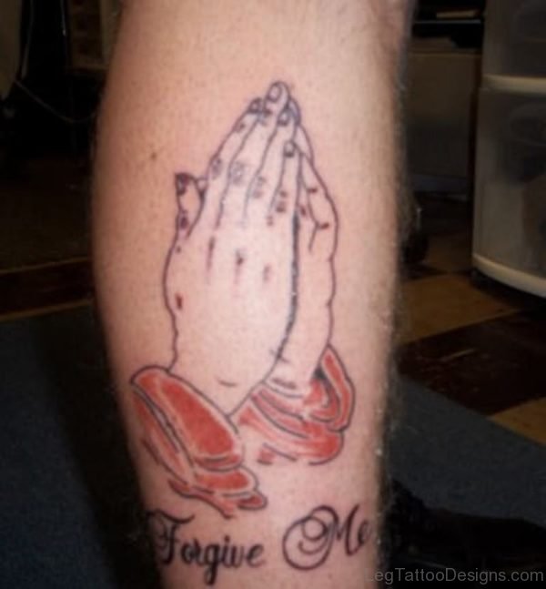 Attractive Praying Hands Tattoo