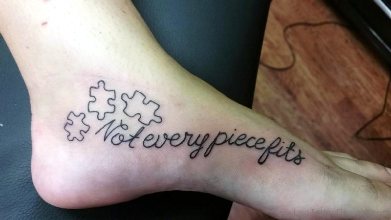 Autism With Wording Tattoo On Foot
