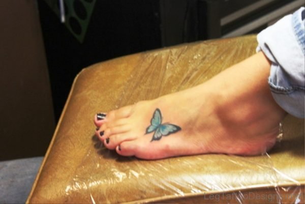 Awesome Butterfly Tattoo Design On Foot