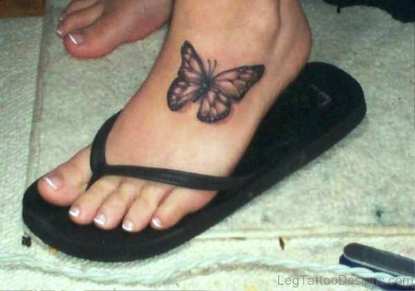 Awesome Butterfly Tattoo On Foot