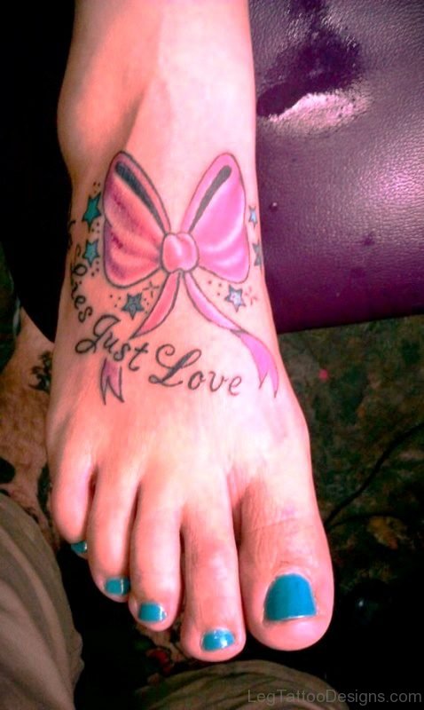 Awesome Cancer Ribbon Tattoo
