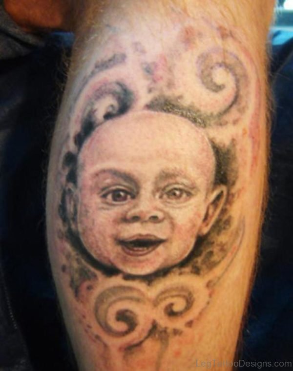 Baby Face Portrait Tattoo