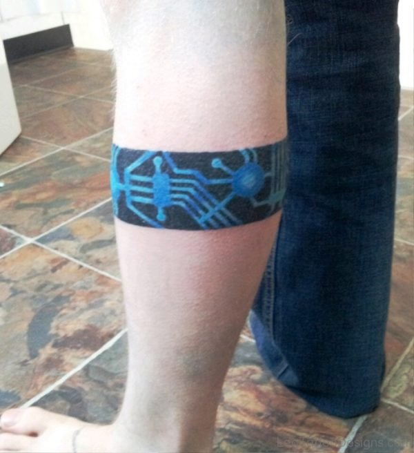 Band Tattoo On Calf