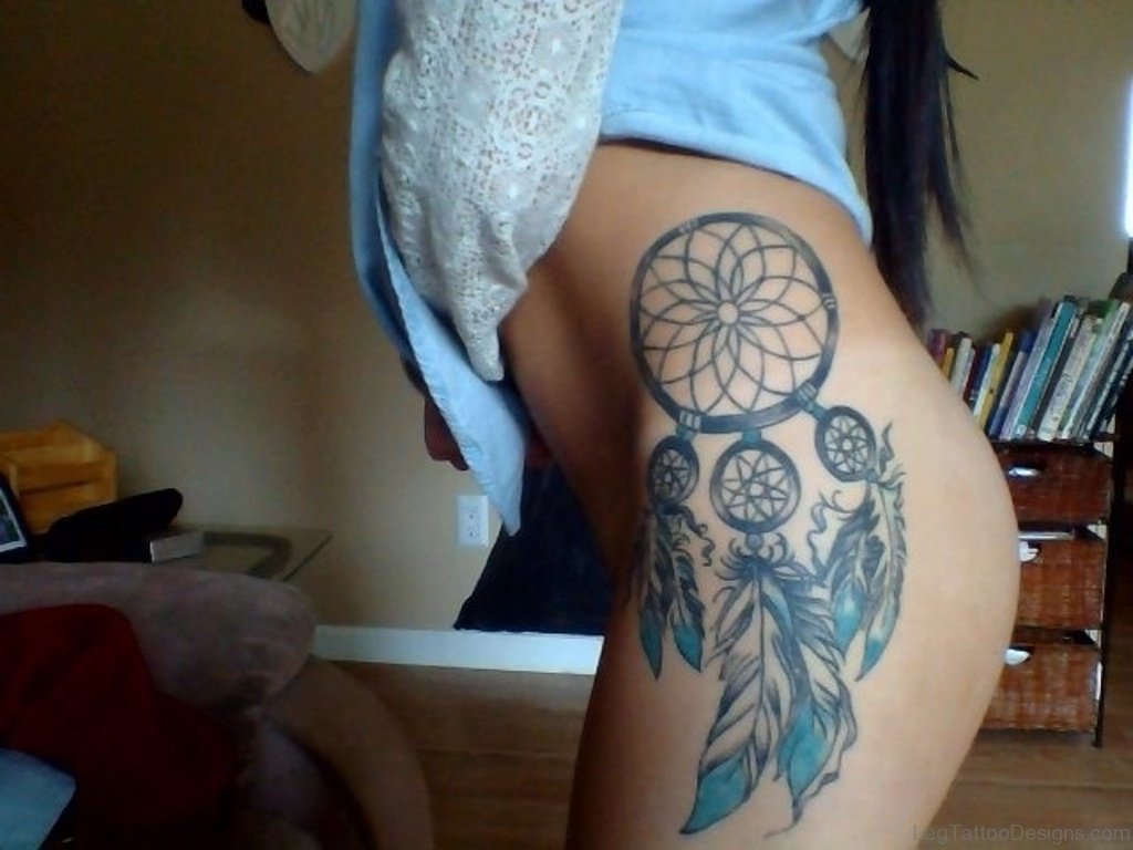 74 Best Dreamcatcher Tattoos On Thigh.