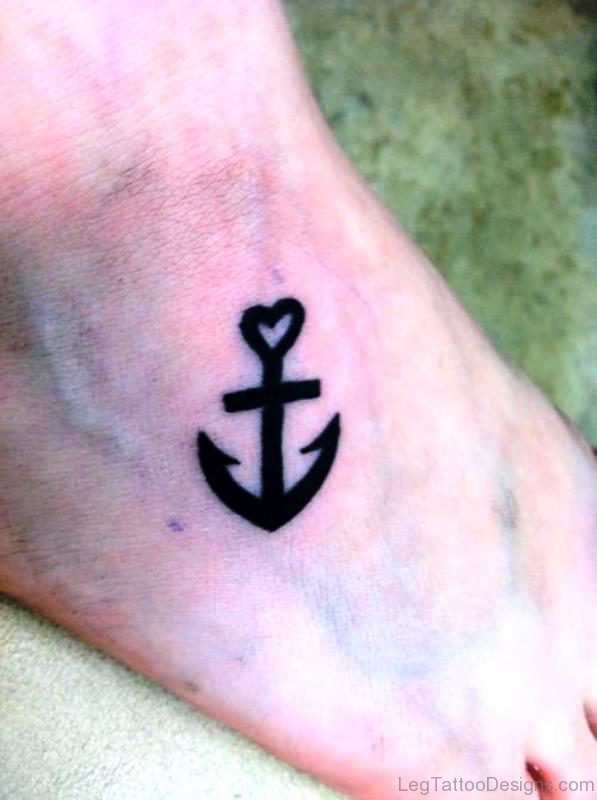 Beautiful Anchor Tattoo On Foot 