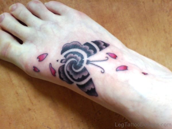 Beautiful Butterfly Tattoo Design On Foot