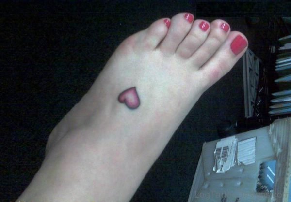 Beautiful Heart Tattoo On Foot