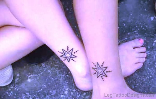 Beautiful Star Tattoo On ANkle