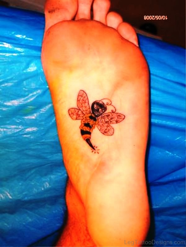Bee Tattoo Under Foot