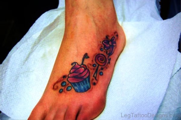 Best Cupcake Tattoo On Foot