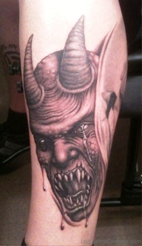 Best Evil Tattoo On Leg