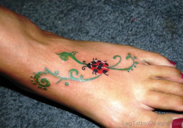 Best Ladybug Tattoo On Foot