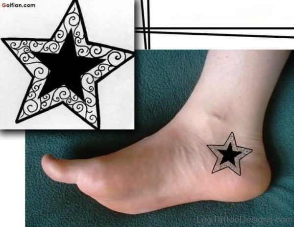 Big Heart Tattoo On Ankle