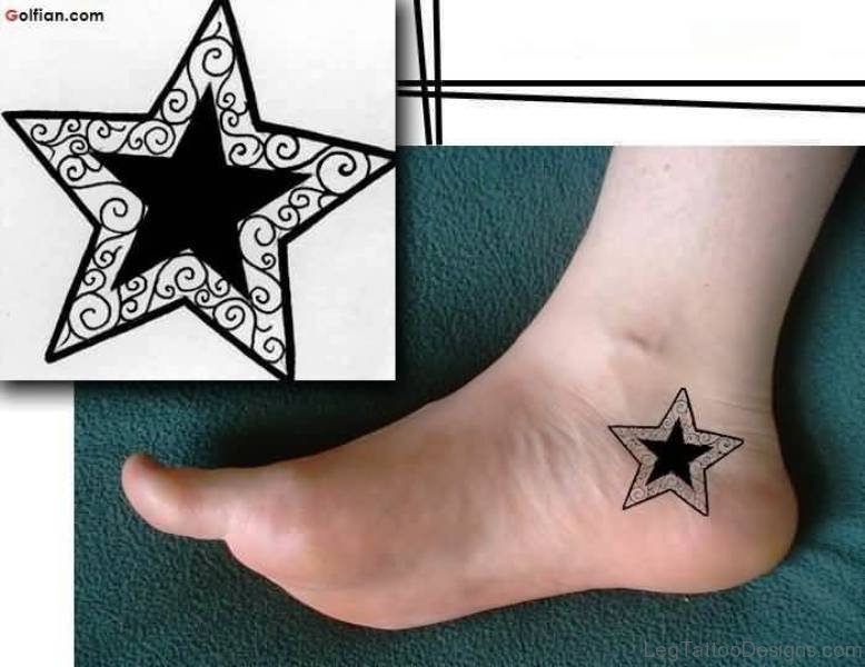 54 Cute Star Tattoos On Ankle