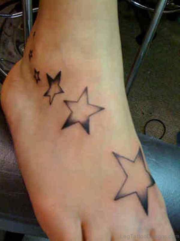 Big Star Tattoo On Foot