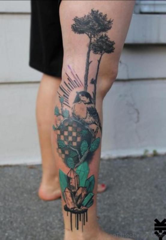 50 Classy Bird Tattoos On Leg