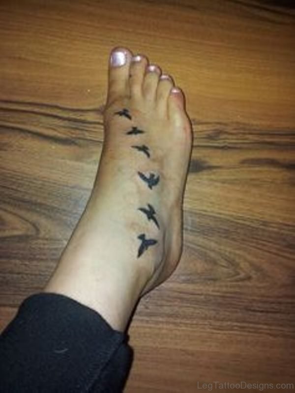 Bird Tattoo On Foot