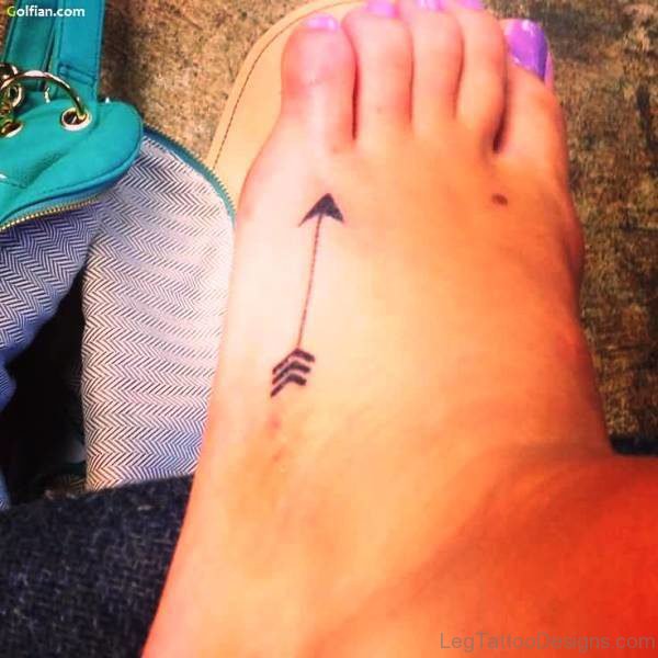 Black Arrow Tattoo On Foot