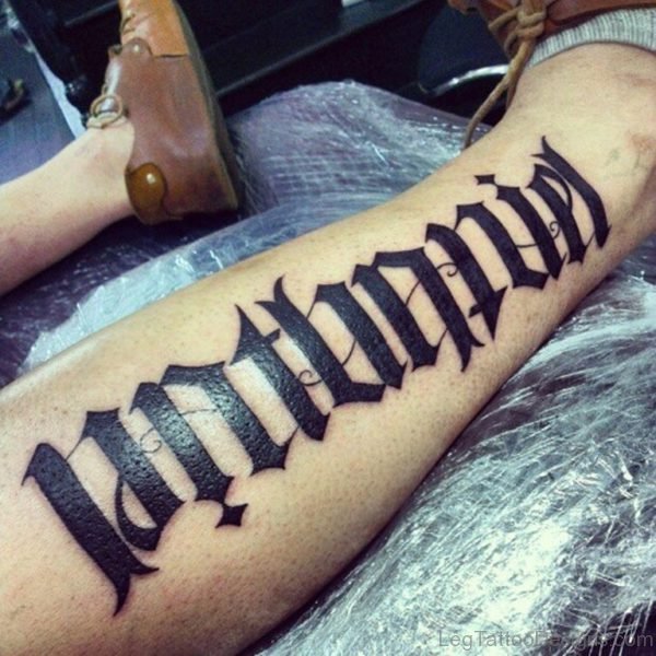 Black Ink Ambigram Tattoo