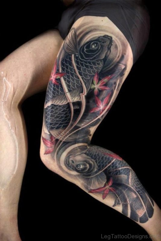 Black Koi Fish Tattoo