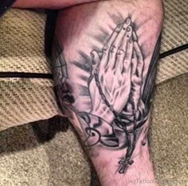 Black Praying Hands Tattoo