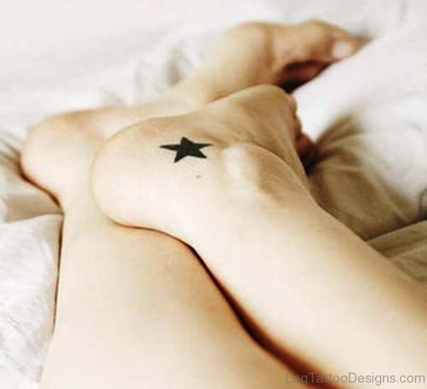 Black Star Ankle Tattoo