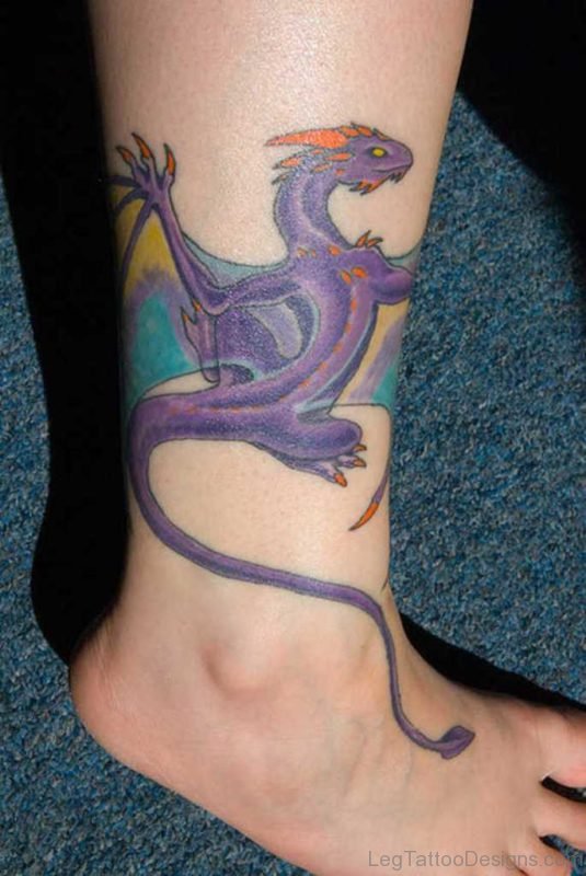 Blue Dragon Tattoo On Leg