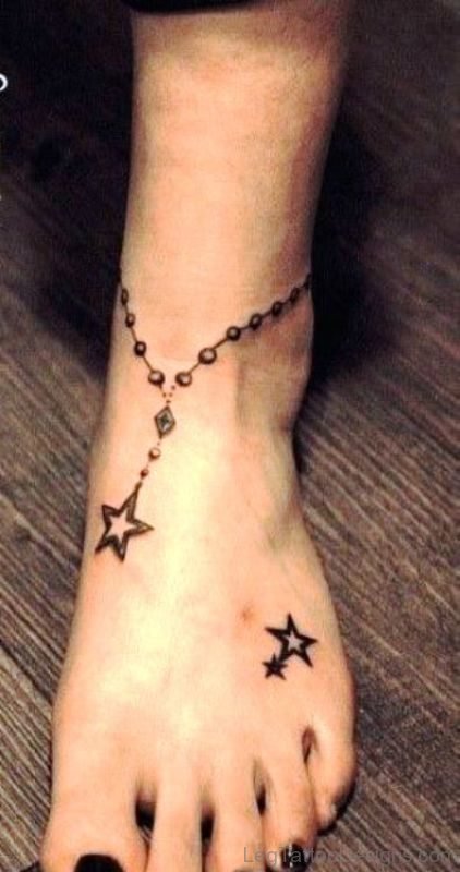 Bracelet Star Tattoo On Ankle