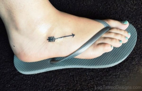 Brilliant Arrow Tattoo On Foot