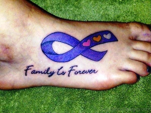Brilliant Cancer Ribbon Tattoo Design