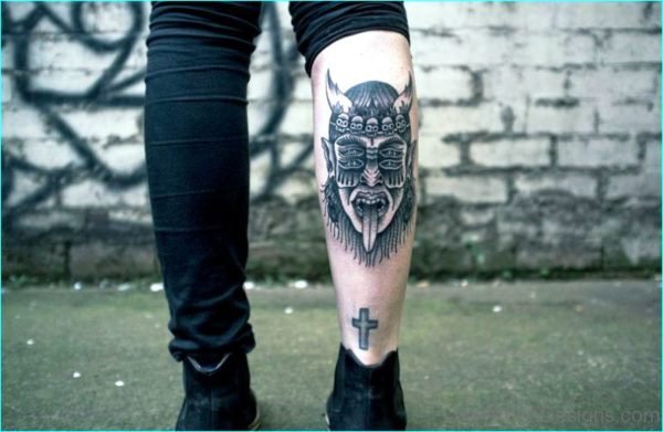 Brilliant Evil Tattoo On Leg