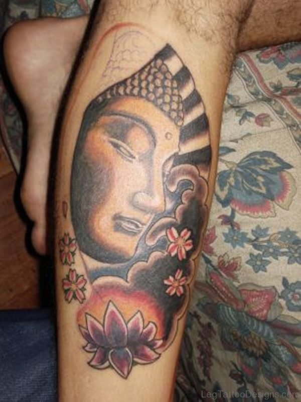 Buddha Tattoo On Leg