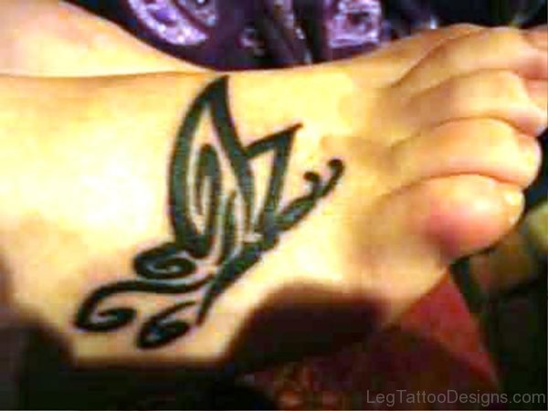 Butterfly Tattoo On Foot