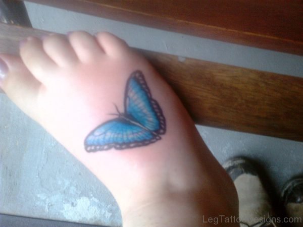 Butterfly Tattoo On Foot Pic