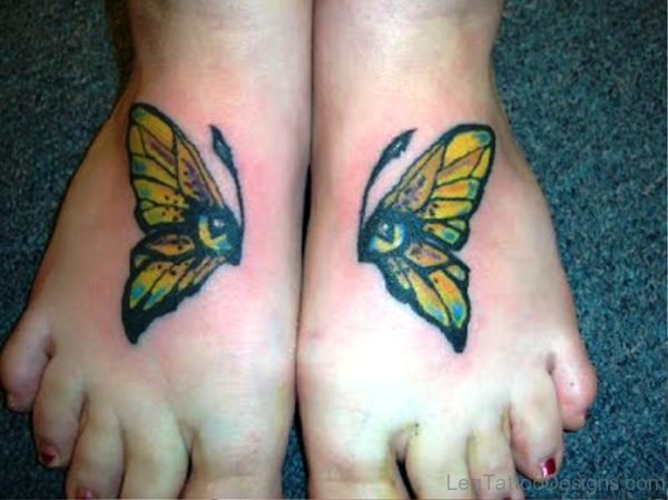Butterfly Wings Tattoo On Feet