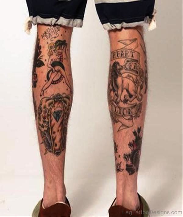 Calf Tattoo Design Image